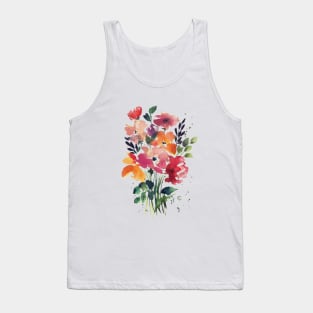 Watercolor Flowers 11, Bouquet Illustration Tank Top